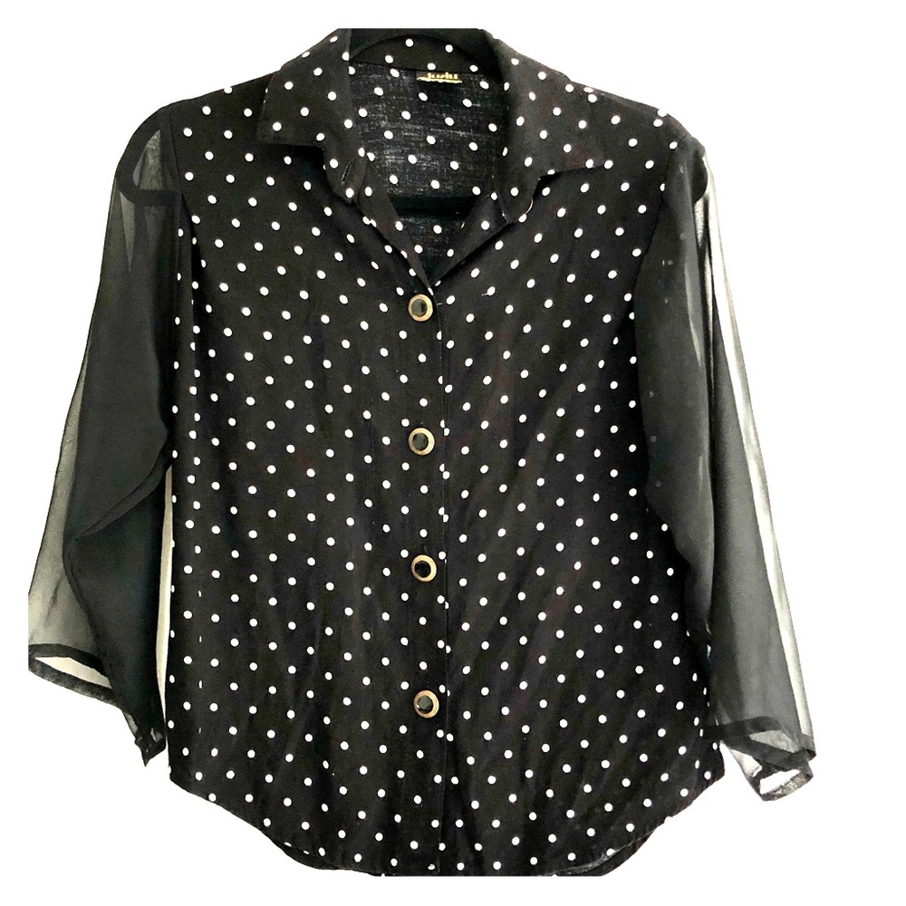 Vintage Judy Tops (California USA) Polkadot Blouse